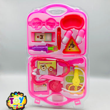 17Pcs ABS Pretend Play Kids Doctor Set - Pink